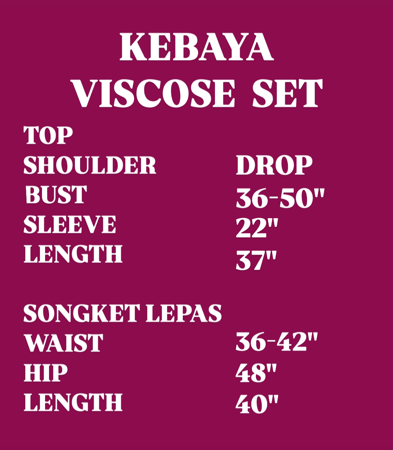 KEBAYA VISCOSE MAROON