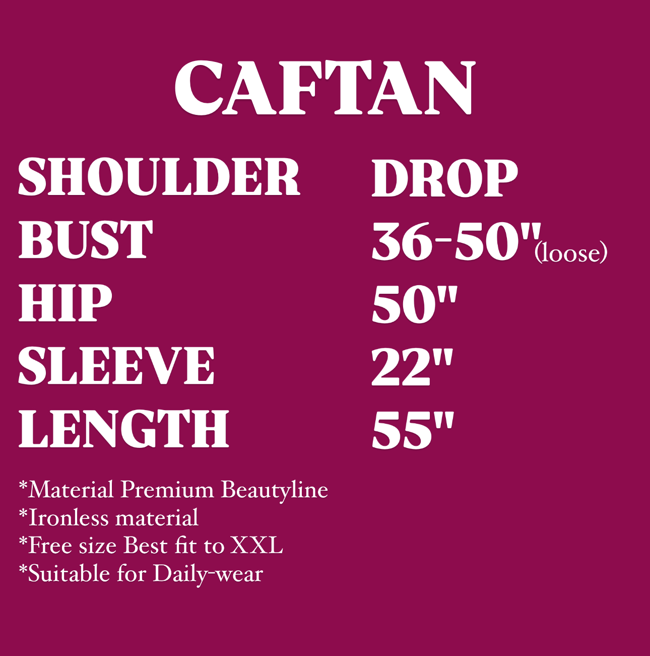 CAFTAN IRONLESS YAM